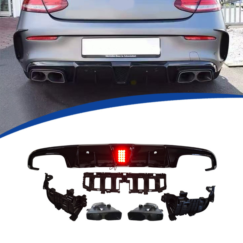 Mercedes-Benz C-Class W205 2-ajtós hátsó lip spoiler Brabus stílus – ABS műanyag, C200/260-hoz, 2015–2021, Márka YTOP, Termékszám 2022-206