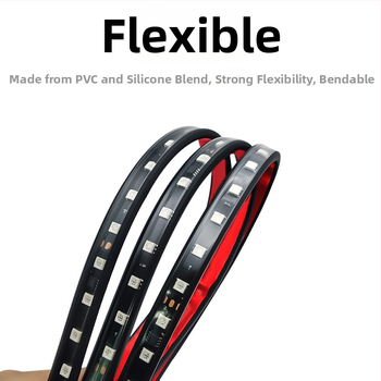 LED ambijentalno svjetlo za automobilski gril, silikon, 12-24V, šareni efekt treperenja svjetla