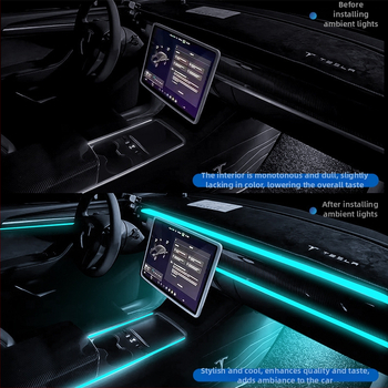 USB LED ambijentalno osvjetljenje unutarnjeg automobila – višebojno osvjetljenje za instrument ploču i središnju konzolu