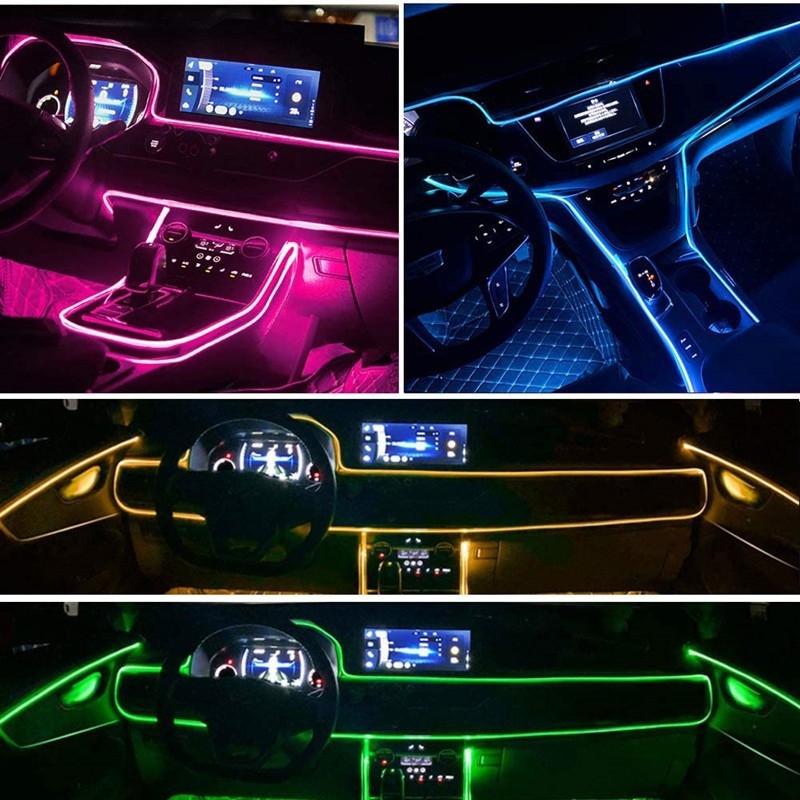 Ambijentalna LED lampica za unutrašnjost automobila, upravljanje putem aplikacije, 7 boja, glasovno upravljanje, dekorativna rasvjeta za ploču