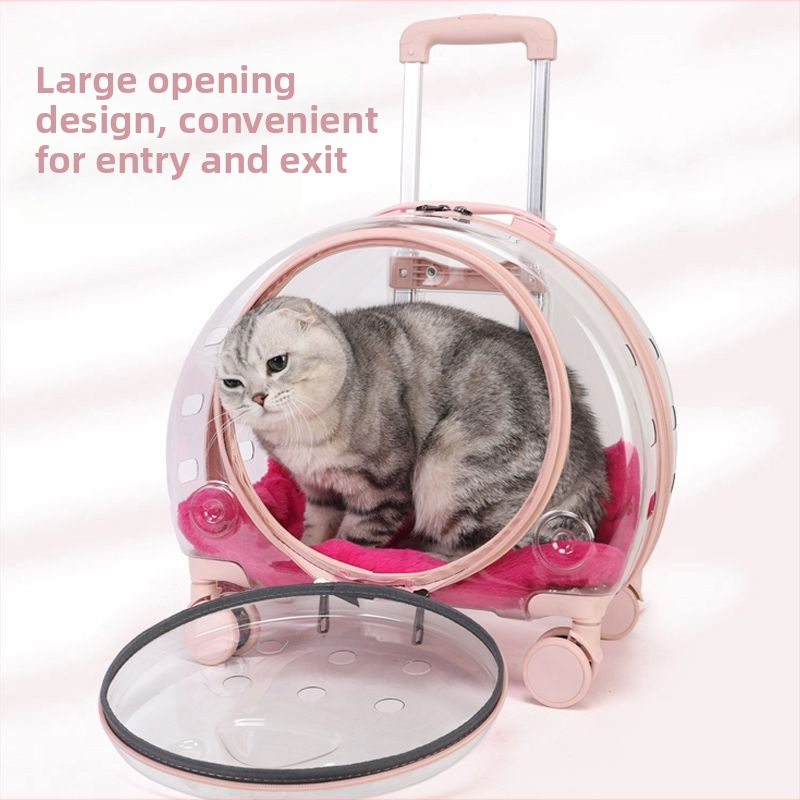 Чанта за домашни любимци на колела, PC корпус, капацитет 10, солиден модел, средна твърдост