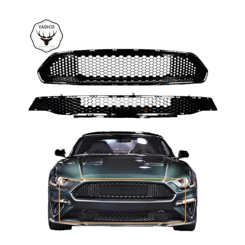 Ford Mustang prednja rešetka sklop 2018-2019, ABS plastika, ugradnja na branik, Qingyu