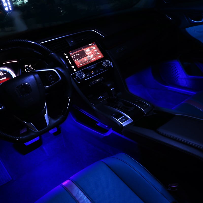 Podlahové svetlo pre interiér Hondy Civic X generácie, model: Civic Interior Atmosphere Lights, kompatibilné s Civic 2016–2019.