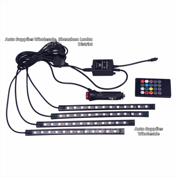 Atmosférické LED svetlo do auta - 12 LED, hlasové ovládanie, 12V, 6W, 5050-LED