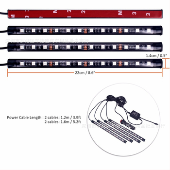 Atmosférické LED svetlo do auta - 12 LED, hlasové ovládanie, 12V, 6W, 5050-LED