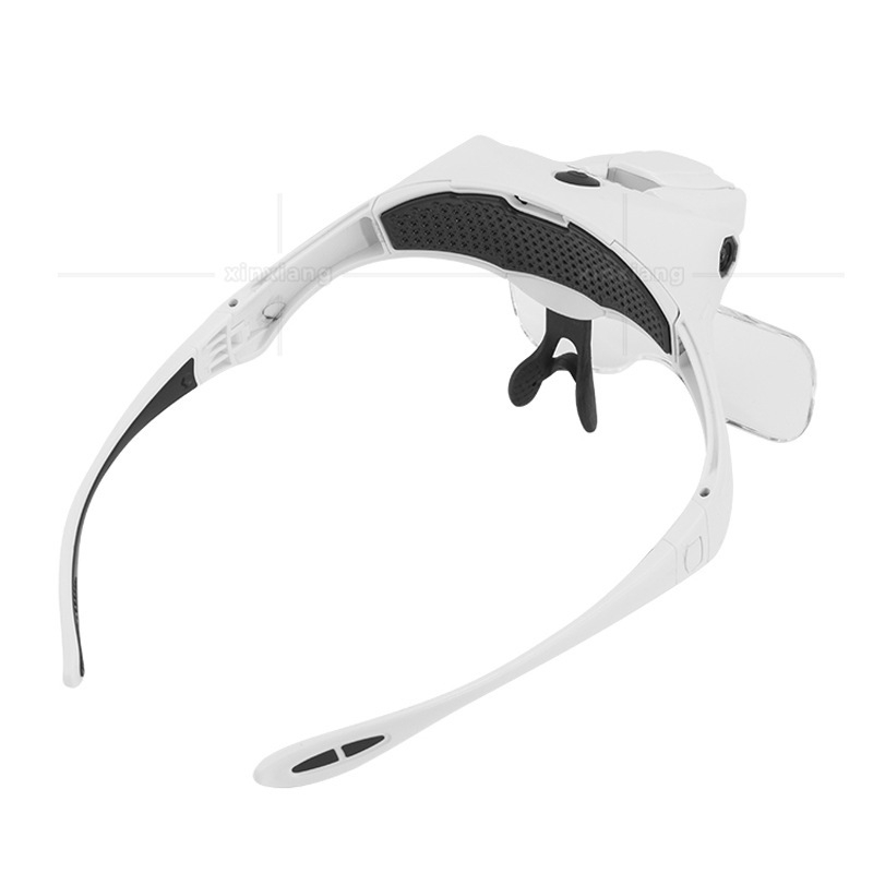 Лупа за ремонт на часовници с глава, с 4 LED осветления, презареждаща се, пет групи оптични лещи