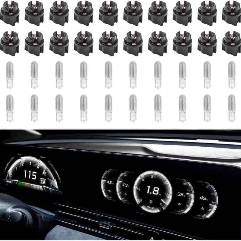 T5 sklenená LED súprava pre prístrojovú dosku, 12V, životnosť 88800 h