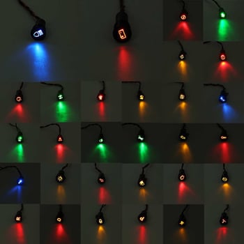 Kovová LED varovná svetlá pre palubnú dosku, indikátor signálu, 12–24V, 0,08W, životnosť 1 000 000 h