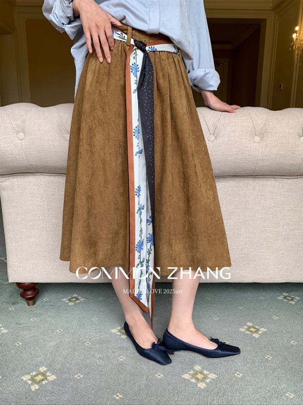 Suknja – široka A-linija, srednja duljina, elegantan uredski stil, poliestar 95%+, Zima 2025