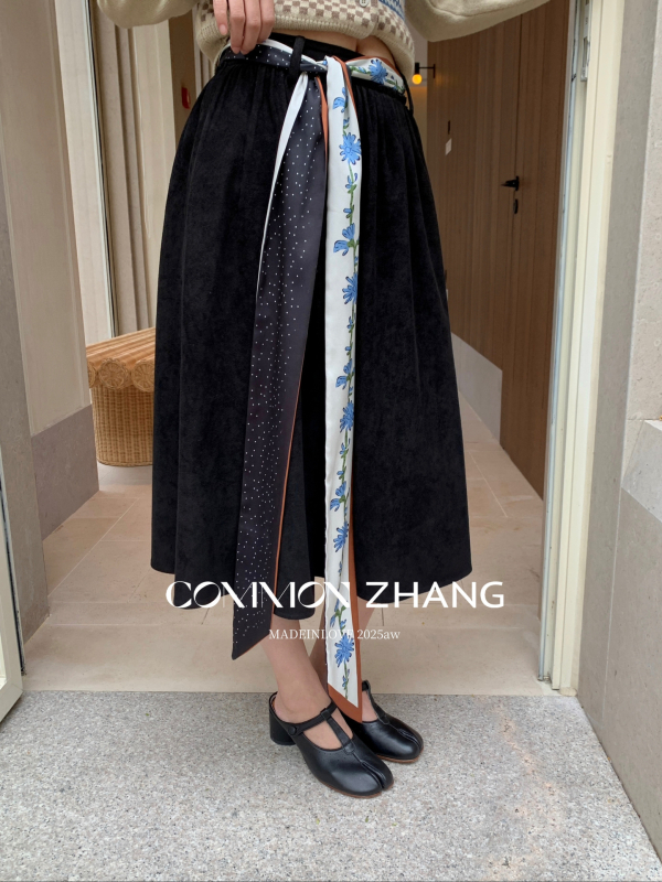 Suknja – široka A-linija, srednja duljina, elegantan uredski stil, poliestar 95%+, Zima 2025