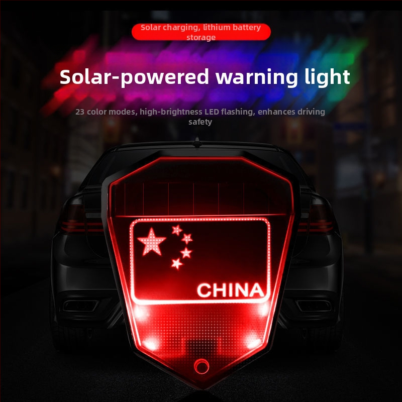 Solárne zadné výstražné svetlo pre vozidlá (LED, 3V, 0.1A, 0.2W, 1000 lm)