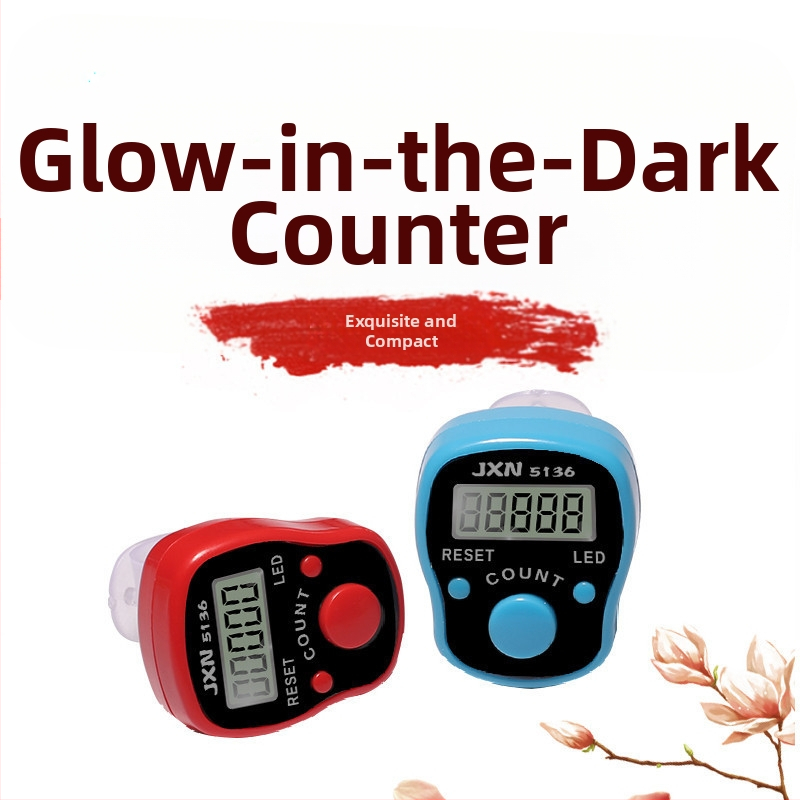 LED nočný svetelný prsteň s elektronickým počítadlom, model 1040, rozsah počítania 99999, napätie 1,5V, vhodný pre buddhistické modlitby, počítanie ľudí, sklad a prístav