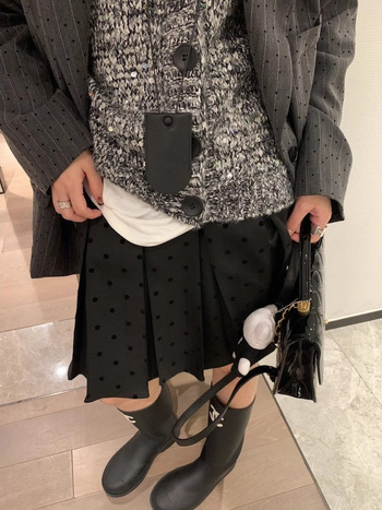 Ženska midi suknja A-linije – apstraktni uzorak, pamuk-poliester smjesa, srednja duljina, jesen 2025