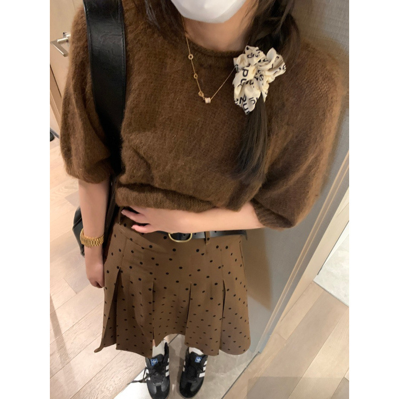 Ženska midi suknja A-linije – apstraktni uzorak, pamuk-poliester smjesa, srednja duljina, jesen 2025