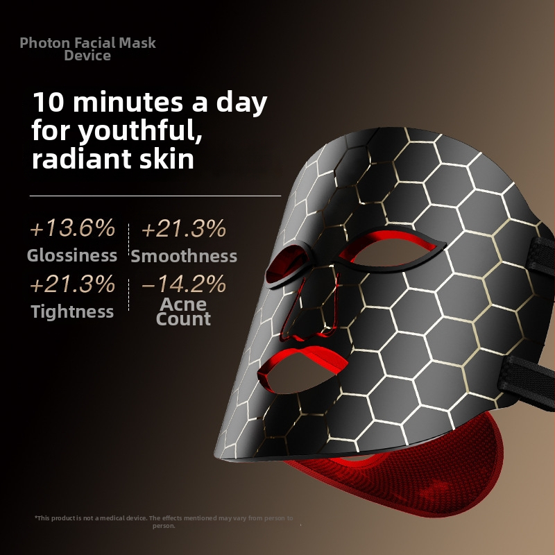 LED terapija svjetlom za lice sa silikon maskom, IPX8 vodootpornost, ugrađena baterija 300-500 mAh, prijenosno za kućnu upotrebu