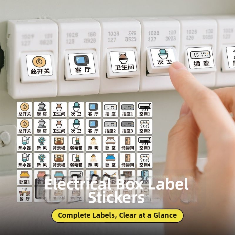 Štítok pre vypínač v domácom elektromerovom rozvádzači – hlavný vypínač / istič, PVC, prispôsobiteľný