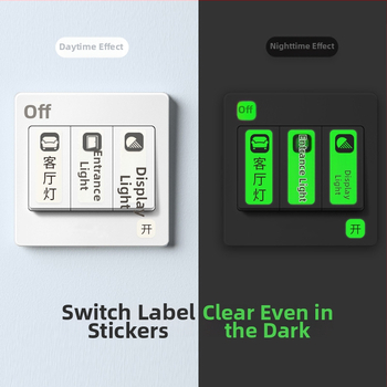 Ετικέτα διακόπτη φωτισμού – Φωτιζόμενη για μετρητή/πίνακα χαμηλής τάσης, Κύριος διακόπτης – Μοντέρνο μινιμαλιστικό διακοσμητικό τοίχου