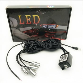 LED svetlo pre prístrojovú dosku vozidla so svetelným vodičom atmosféry, ovládanie cez aplikáciu, 12V, 5W, IP43, 2000 lm