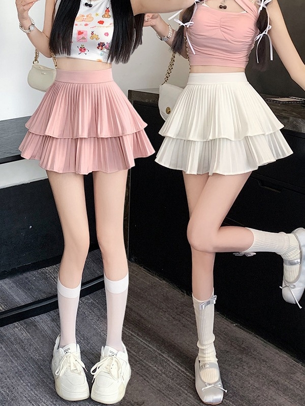 Plisirana suknja visokog pojasa od poliestera, kratka culotte silueta, ljeto 2025