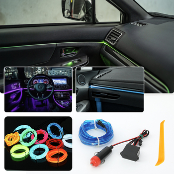 Winhoi bandă EL pentru ambient auto – LED interior, linie luminoasă cu margine, 3W, 3–12V, 0.5A, procesare personalizabilă, compatibilitate generală