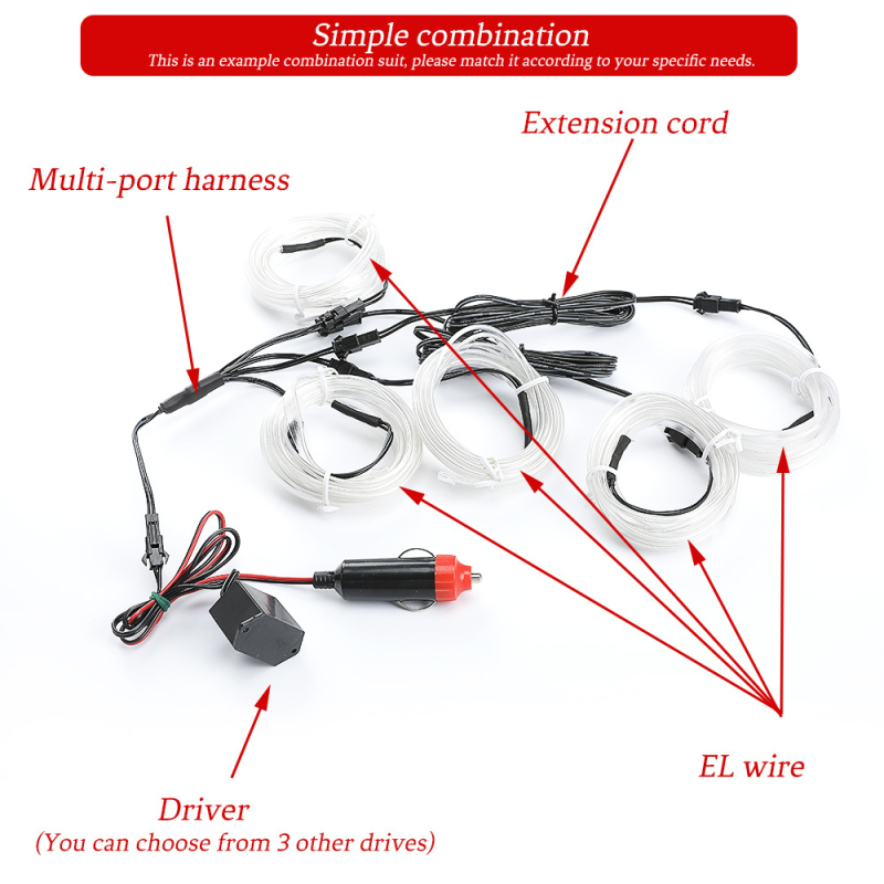 Winhoi bandă EL pentru ambient auto – LED interior, linie luminoasă cu margine, 3W, 3–12V, 0.5A, procesare personalizabilă, compatibilitate generală