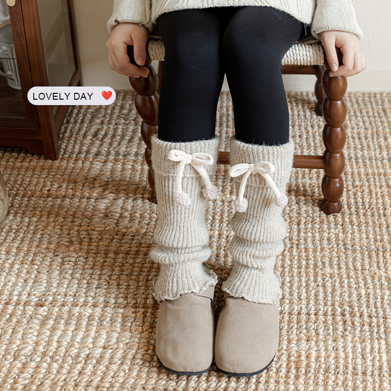 Șosete pentru fete, cu jacquard, din poliester, groase pentru toamnă și iarnă