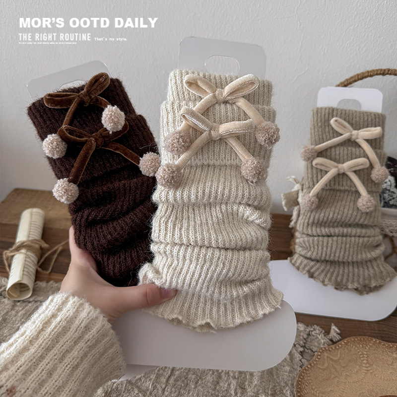 Șosete pentru fete, cu jacquard, din poliester, groase pentru toamnă și iarnă