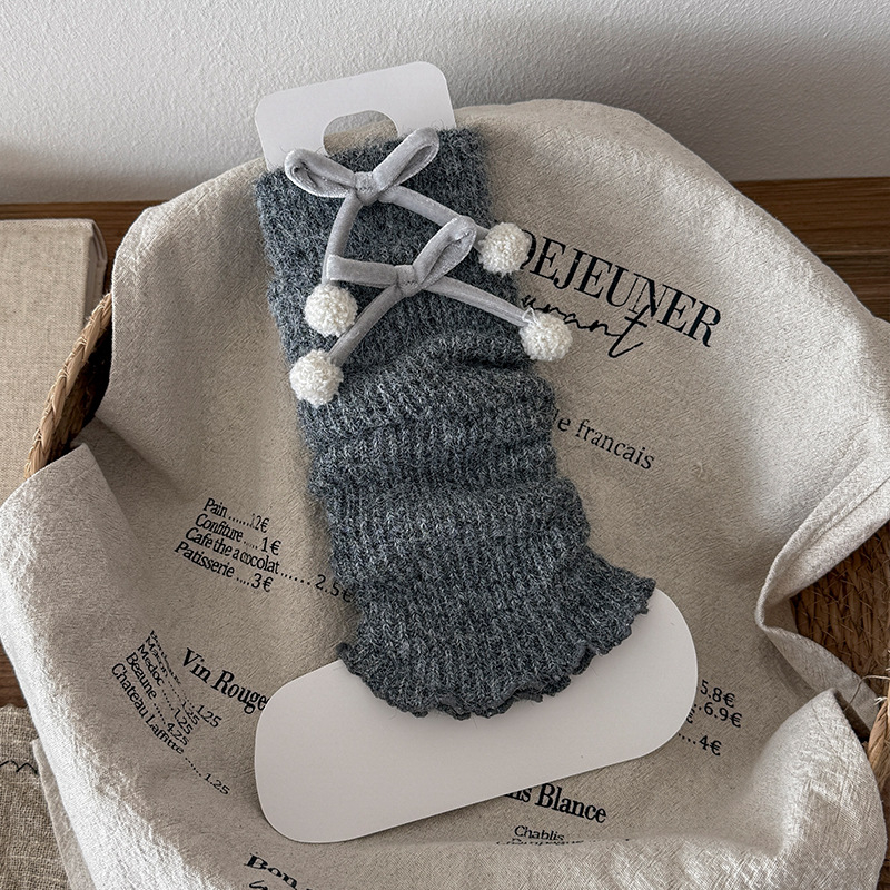 Șosete pentru fete, cu jacquard, din poliester, groase pentru toamnă și iarnă