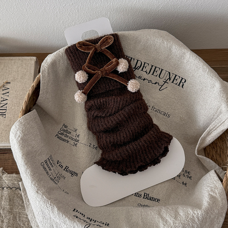 Șosete pentru fete, cu jacquard, din poliester, groase pentru toamnă și iarnă