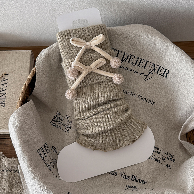 Șosete pentru fete, cu jacquard, din poliester, groase pentru toamnă și iarnă