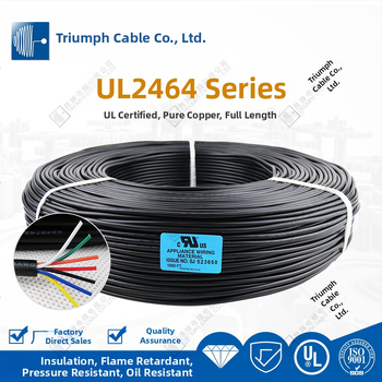 Napájací kábel UL2464 s viacjadrovými meďovými vodičmi s cínovaným povlakom, PVC plášť, DC konektor, 2-30 vodičov