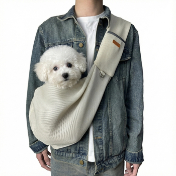 Чанта за домашни любимци с презрамка за външно ползване, дишаща мрежеста тъкан, за котки и кучета, капацитет 2,5–6 кг, код на продукта 2410#