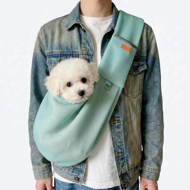 Чанта за домашни любимци с презрамка за външно ползване, дишаща мрежеста тъкан, за котки и кучета, капацитет 2,5–6 кг, код на продукта 2410#