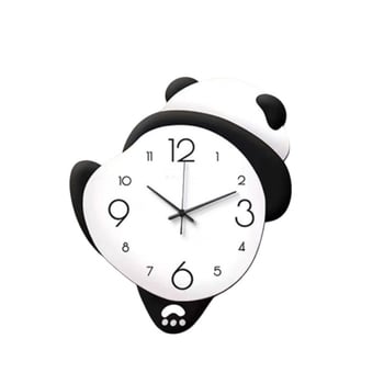 Panda cartoon ρολόι τοίχου - Λειτουργεί με μπαταρίες, μονόπλευρο καντράν, Υλικό καντράν: πυκνή πλάκα + ακρυλικό, Διαθέσιμη εκτύπωση λογότυπου