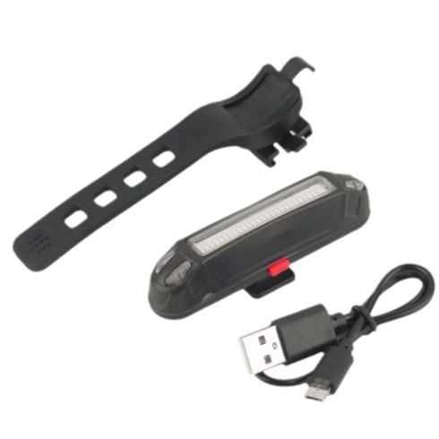 Stražnja svjetiljka za bicikl – USB-puni LED svjetlo za noćnu vožnju, pričvršćivanje remenom, baterija 300 mAh, Micro-USB punjenje.
