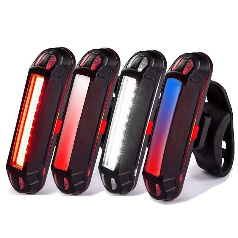 Stražnja svjetiljka za bicikl – USB-puni LED svjetlo za noćnu vožnju, pričvršćivanje remenom, baterija 300 mAh, Micro-USB punjenje.