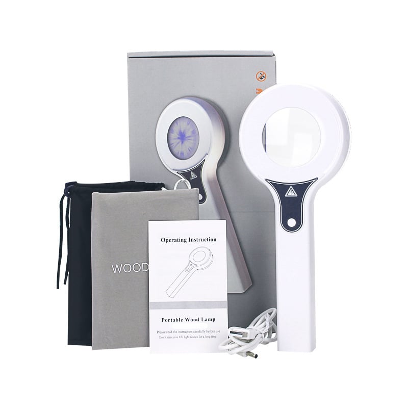 Wood's Lamp για δερματολογική διάγνωση – Τροφοδοσία USB, Ενσωματωμένη μπαταρία 1200–2000mAh, Αυτονομία 8–12 ώρες, Υλικό τροφίμου