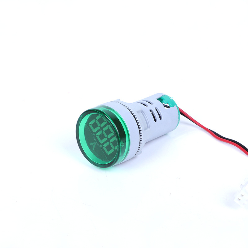 LED-jelzőfény kis digitális kijelzővel áram- és feszültségmérésre, AD16-22DVA univerzális típus