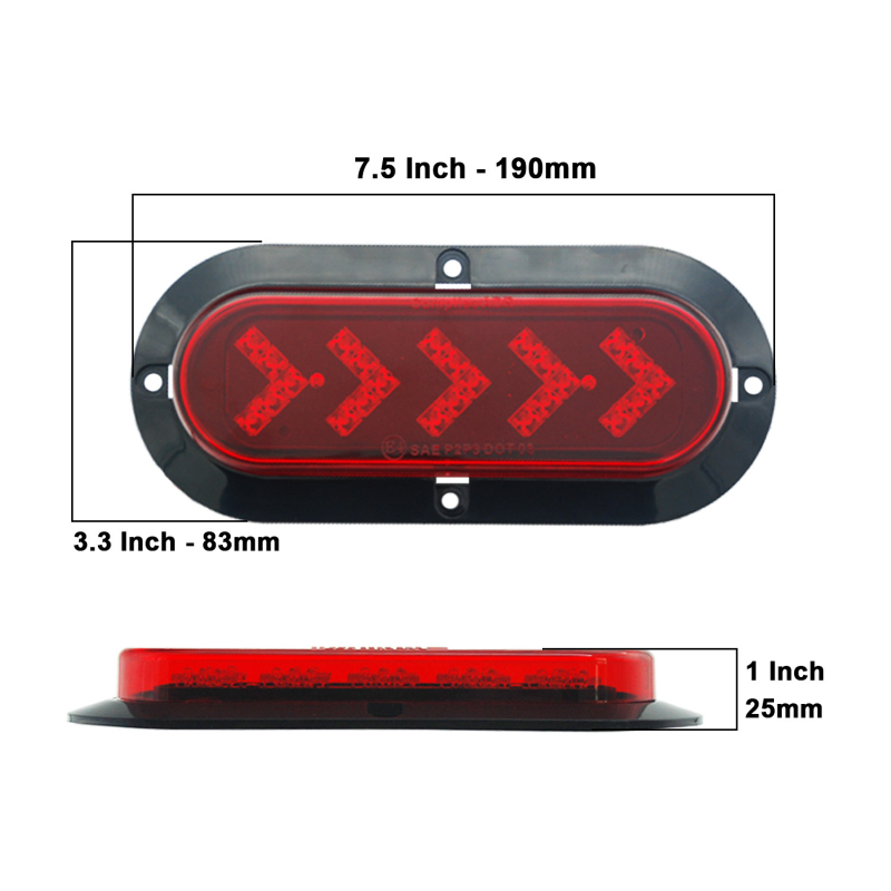 LED stražnje svjetlo, model 25LED, 12V, 1.2W, 2000 lm, 6000K, PC+ABS