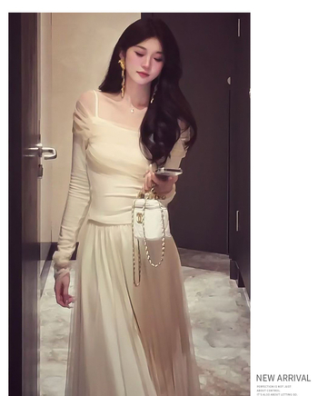 Duga puffasta suknja s 3D uzorkom, Spandex tkanina, bez glačanja, jesen 2025