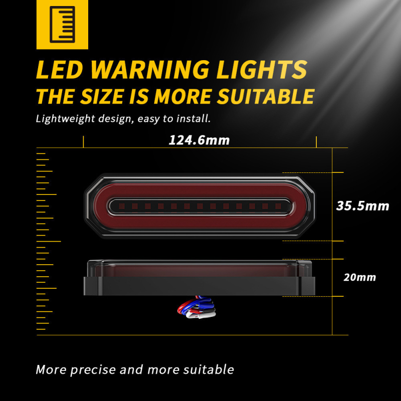 LED stražnja svjetiljka za kamione, model 45LED, 12-24V, bočna upozoravajuća svjetiljka
