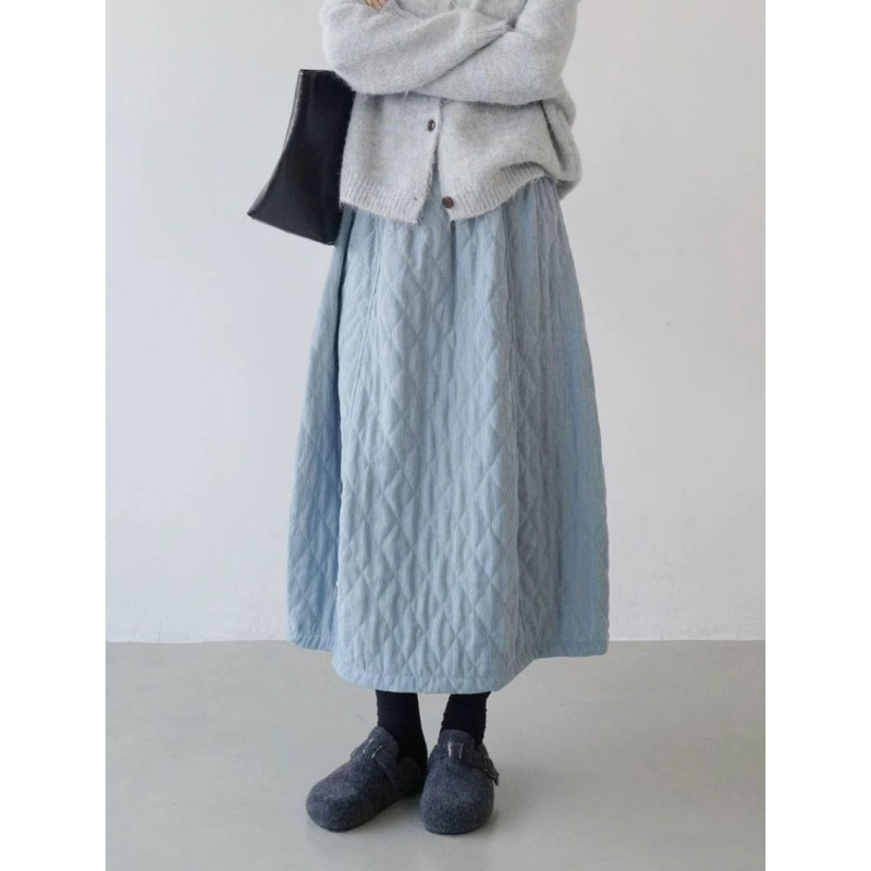 Ženska duga suknja u A-kroju, s elastičnim pojasom, vintage umjetnički stil