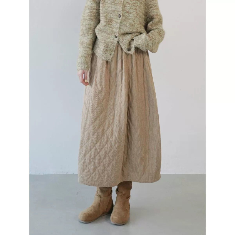 Ženska duga suknja u A-kroju, s elastičnim pojasom, vintage umjetnički stil