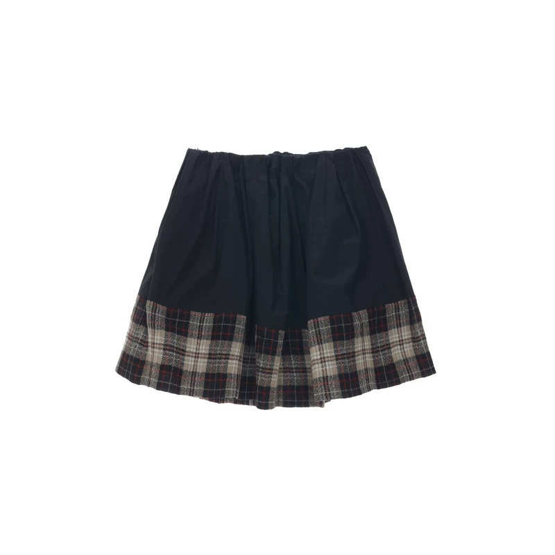 Tiffesini kolegijski stil plisirana kratka suknja s patchworkom prugasto/kockasto — pamukova smeša, 50–70% pamuka, zima 2025