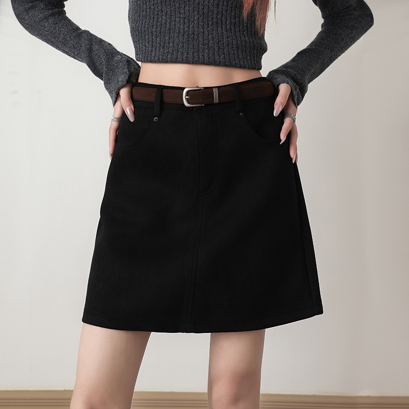 Ženska retro A-linijska suknja, 95% poliester + spandeks, mikroelastična, bez peglanja, jesen 2025