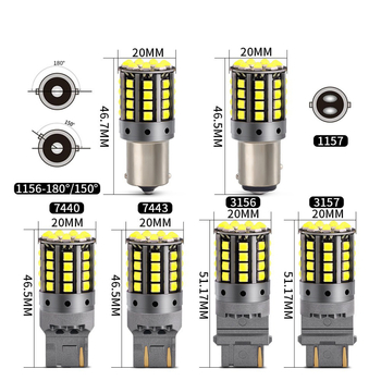 LED svjetlo za kočnice automobila, s 3030 LED-ima, 20-22W, 12-24V, kompatibilno s 1156/1157/7443/7440/3157/3156, 2000 lm