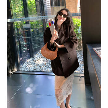 Ženska A-linijska suknja od chenille materijala, mikroelastična, proljeće 2026, stil Royal Sister Wind