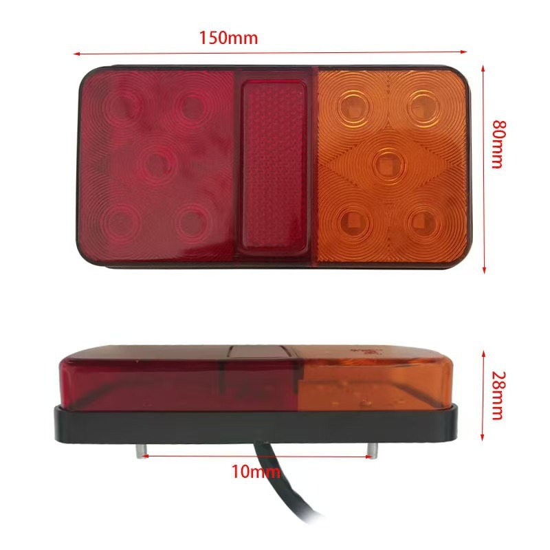 LED stražnja svjetla za prikolice i kamione, model 10LED, 12V/24V, 2835 LED, 5800K