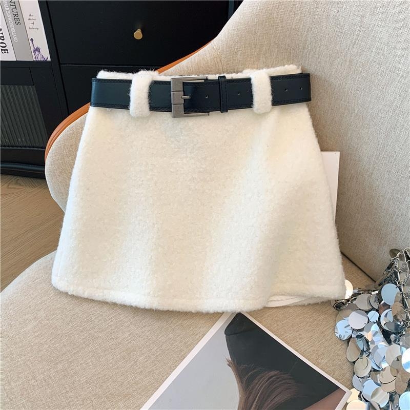 Ženska A-linijska suknja, mikroelastični poliester, bez glačanja, japansko-korejski ležerni stil, jesen 2025