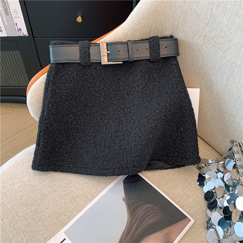 Ženska A-linijska suknja, mikroelastični poliester, bez glačanja, japansko-korejski ležerni stil, jesen 2025